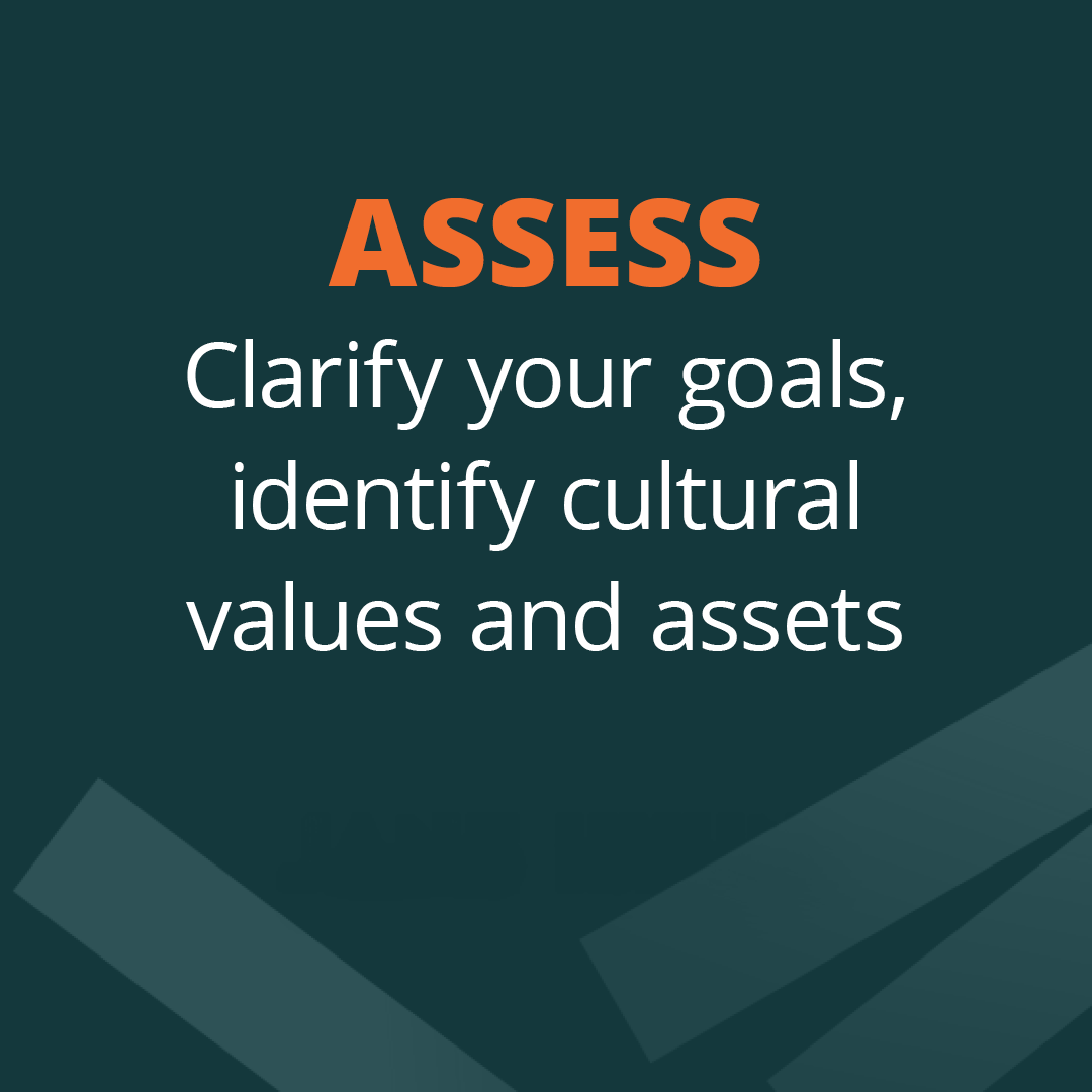 Assess: Clarify your goals, identify cultural values and assets